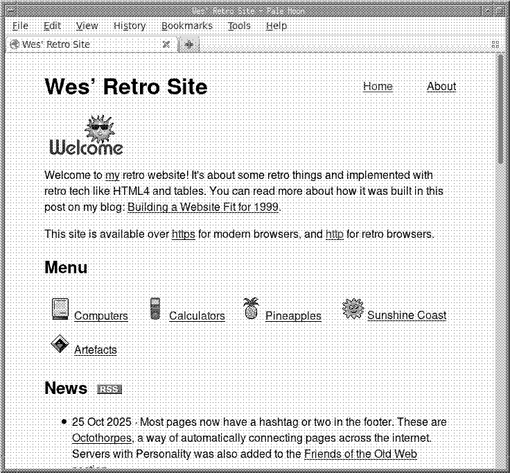 Screenshot of the website under home.wezm.net/~wmoore/