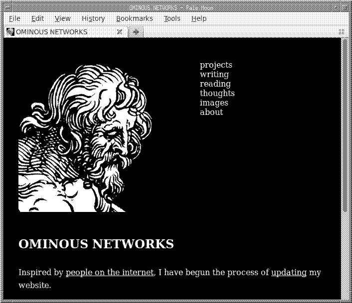 Screenshot of the website under www.ominous.net